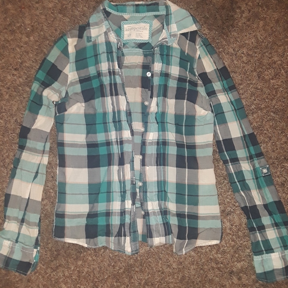 "Aeropostal" Turquoise Flannel